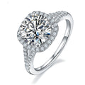 RENAN — White Gold Moissanite Ring in 925 Silver with Sharp Detail
