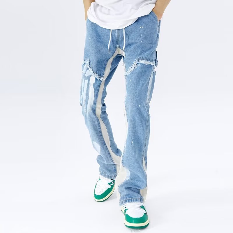 LYRAN — Straight Fit Patchwork Denim Jeans for Men