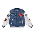 TORDEN — Embroidered Varsity Jacket with Ribbed Trim