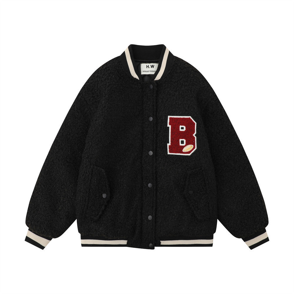 VEXDEN — Men's Sherpa Varsity Jacket in Oversized Fit