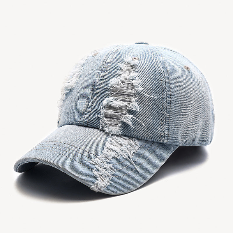 MORDEN — Distressed Denim Baseball Cap in Vintage Wash