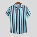 VYRIS — Men's Striped Button-Up Shirt with Clean Finish
