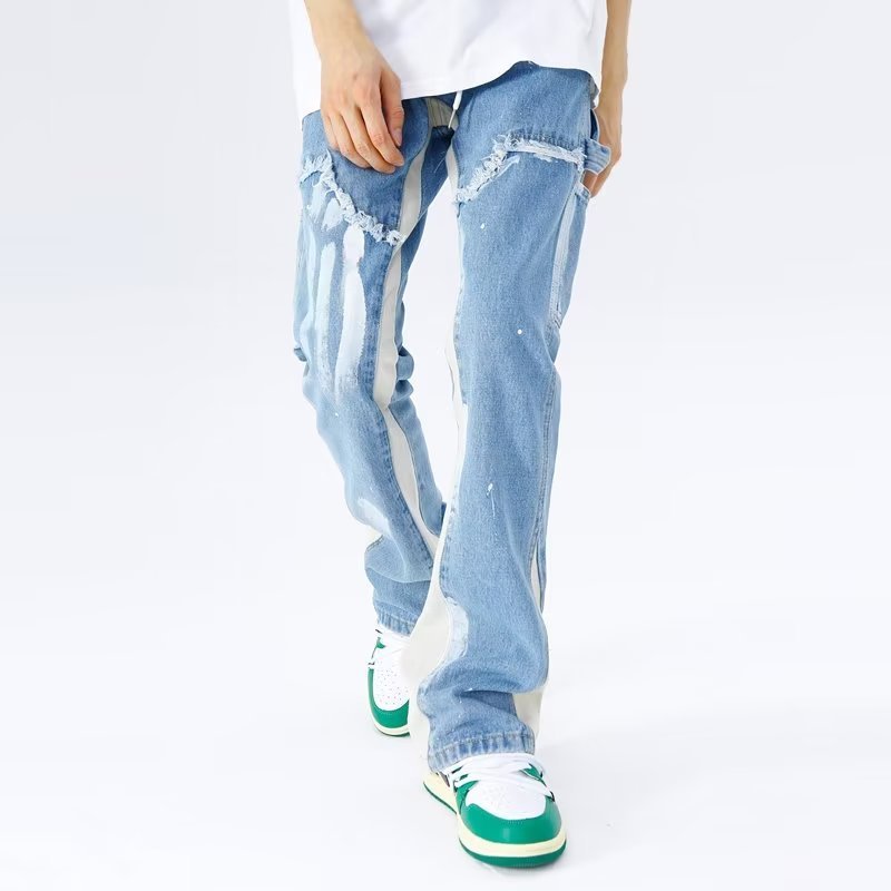 LYRAN — Straight Fit Patchwork Denim Jeans for Men