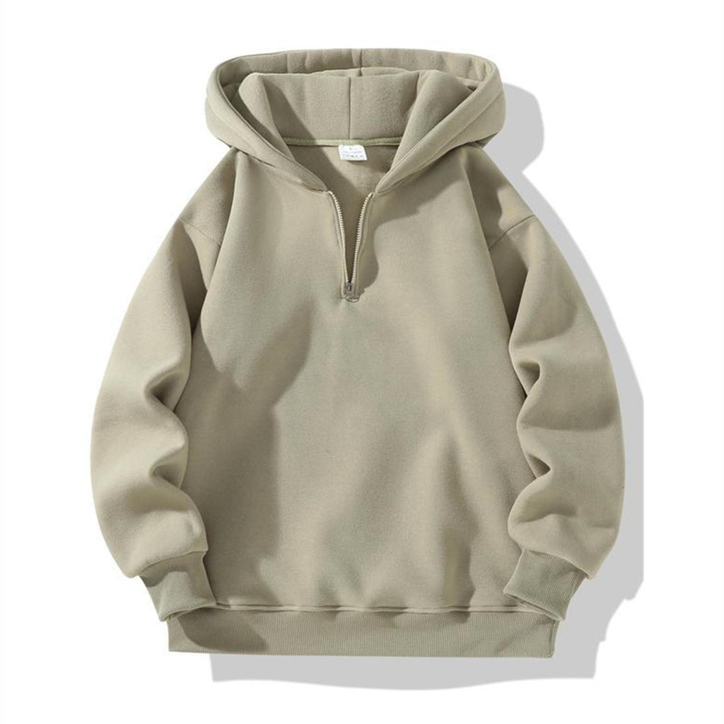 IONAN — Men's Zip Hooded Sweatshirt with Clean Street Fit