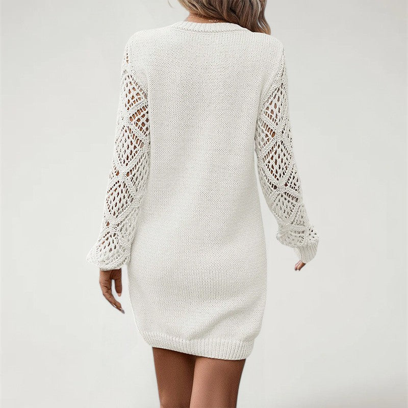 MORELL — Knit Sweater Dress with Long Sleeves and Cutout Detail