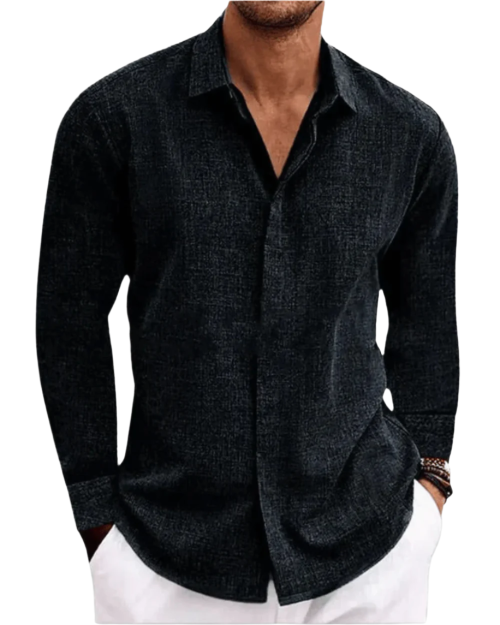 LYRORA — Men's Linen Shirt with Relaxed Summer Finish
