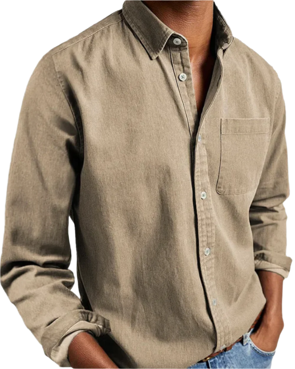 KORON — Soft Cotton Blend Casual Button Shirt for Men