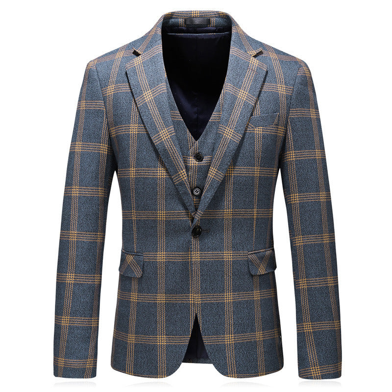 VEXRIS — Men's Tailored Three-Piece Suit Set with Sharp Detail