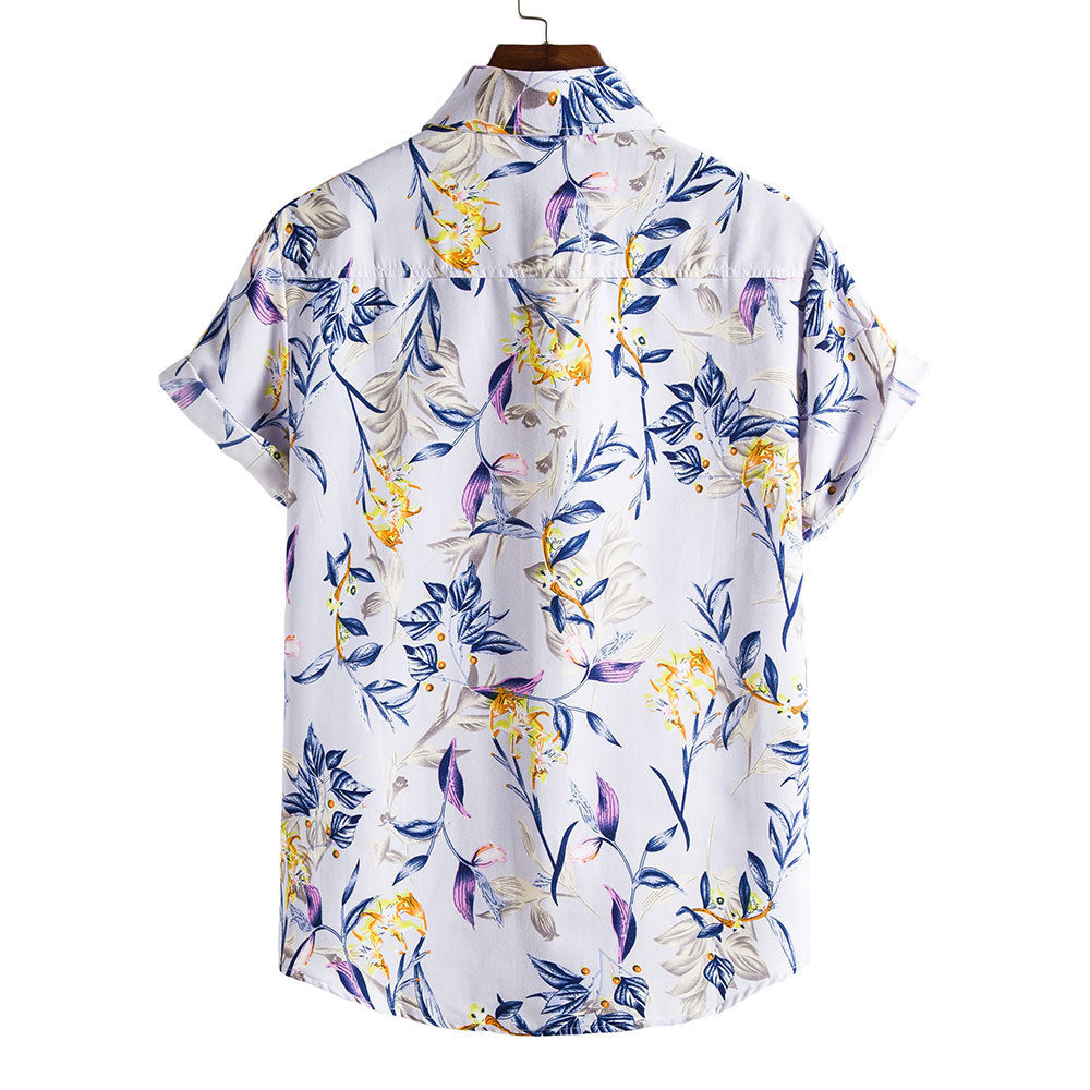 CALION — Men's Floral Vacation Shirt with Short Sleeves
