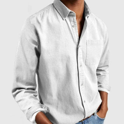 AXORA — Men's Button-Up Shirt with Clean Daily Finish