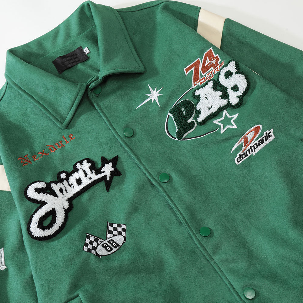 ROVEON — Men's Varsity Letterman Jacket with Embroidery