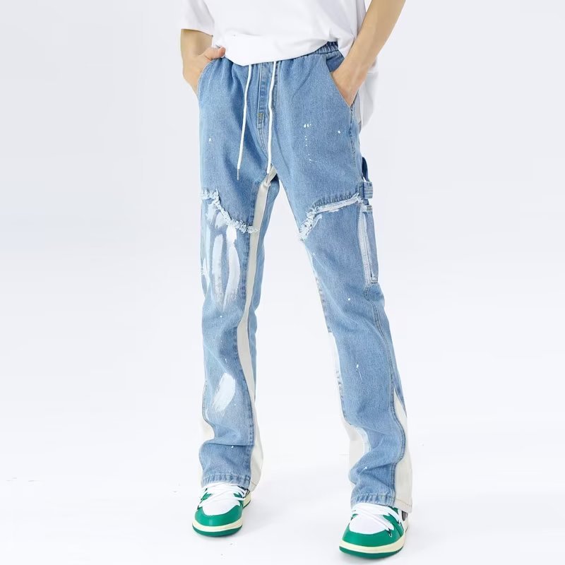 LYRAN — Straight Fit Patchwork Denim Jeans for Men