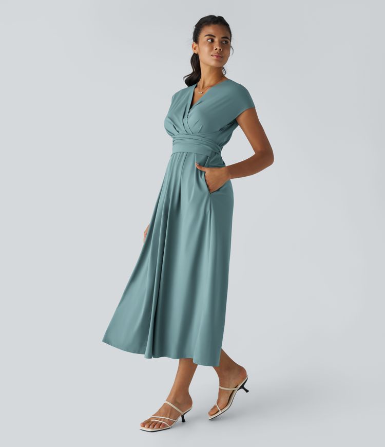 AXEN — Women's Elegant Dress with Clean AURA Drape