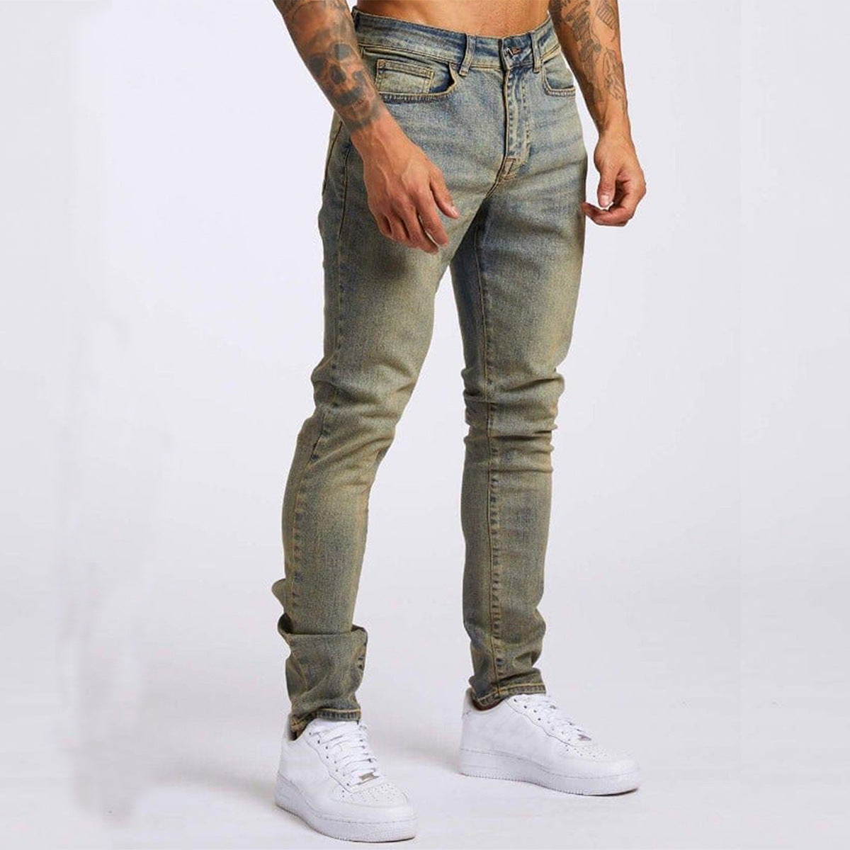 BRAVEN — Men's Slim-Fit Denim Jeans with Clean Wash
