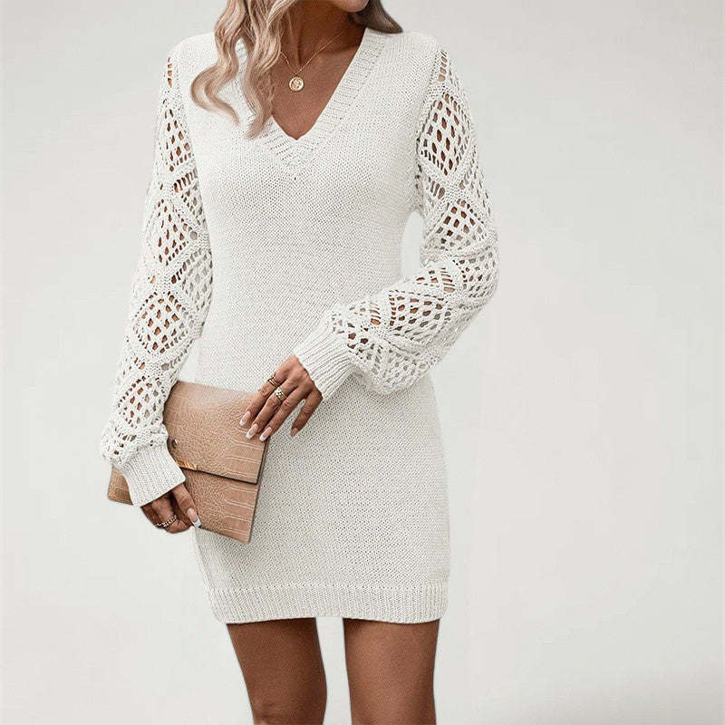 MORELL — Knit Sweater Dress with Long Sleeves and Cutout Detail