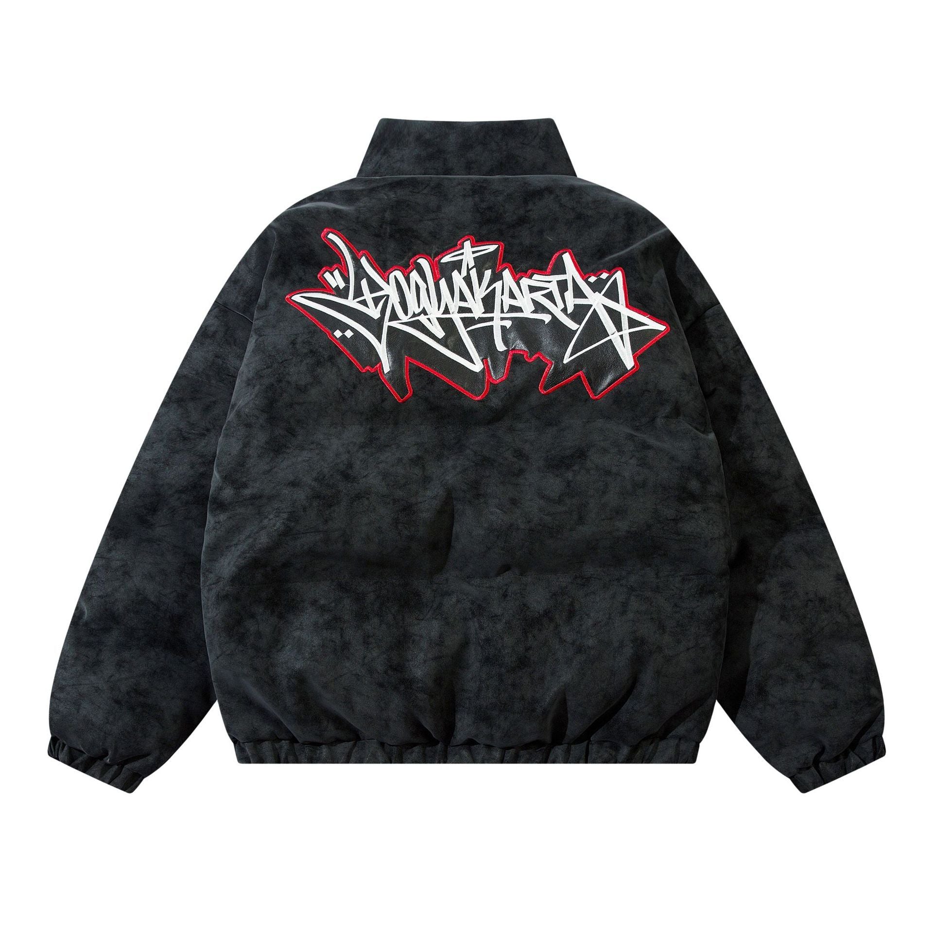 KORRA — Embroidered Varsity Jacket with Ribbed Trim