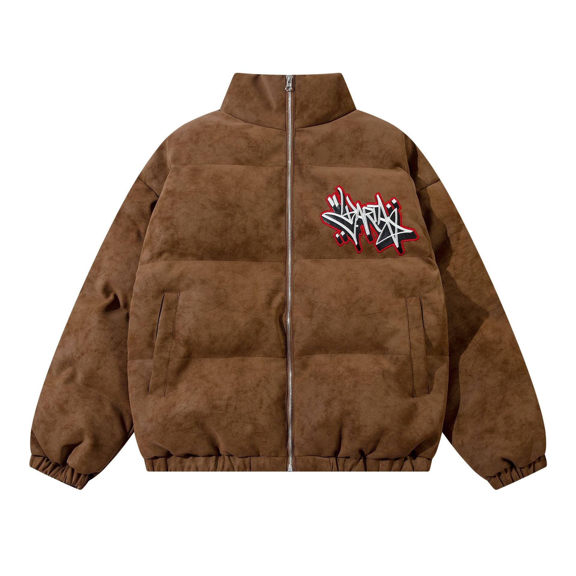 KORRA — Embroidered Varsity Jacket with Ribbed Trim
