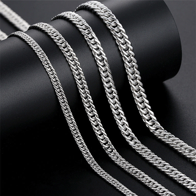 WESIA — 990 Pure Silver Cuban Necklace for Men Daily