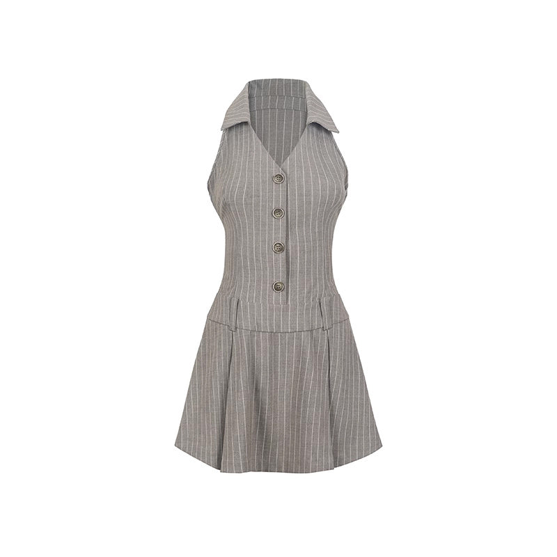 BRIXON — Pleated Maxi Dress with Feminine Movement