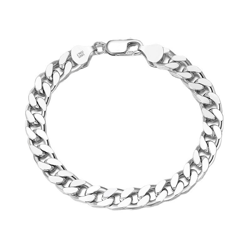 ELOS — S925 Sterling Silver Cuban Chain Bracelet with Sharp Detail