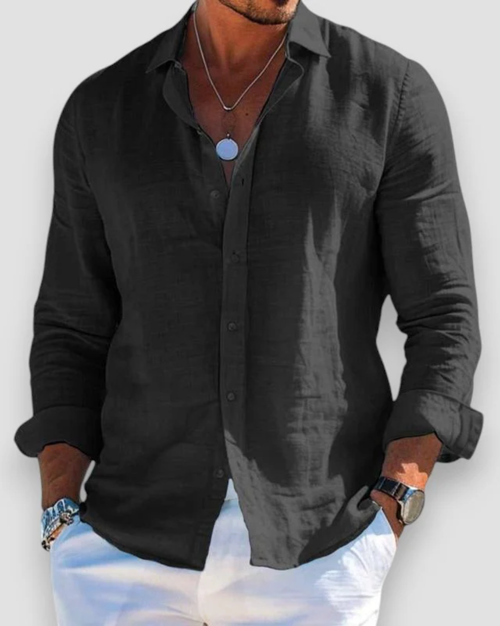 ELEON — Men's Linen Shirt with Relaxed Summer Finish