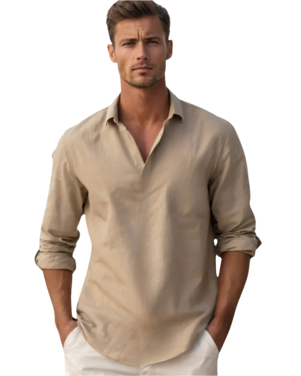 RAEIRA — Men's Linen Shirt with Relaxed Summer Finish
