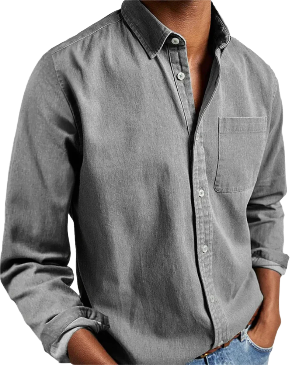 KORON — Soft Cotton Blend Casual Button Shirt for Men