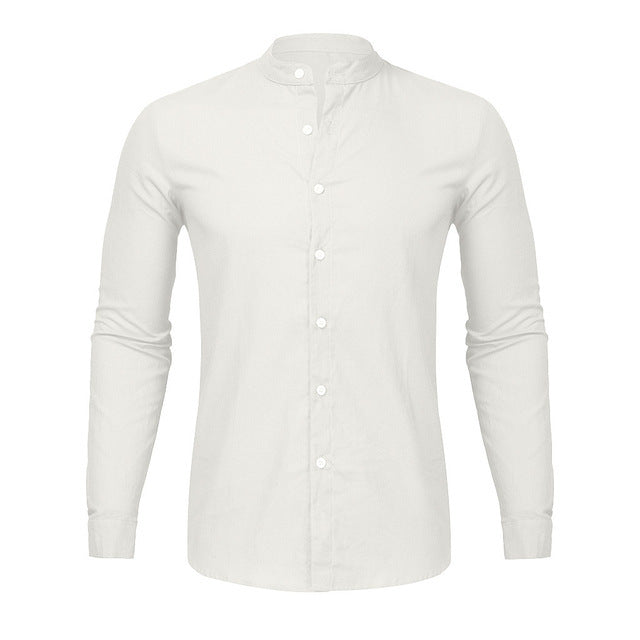 REVONN — Zip-Up Knit Cardigan with High Stand Collar
