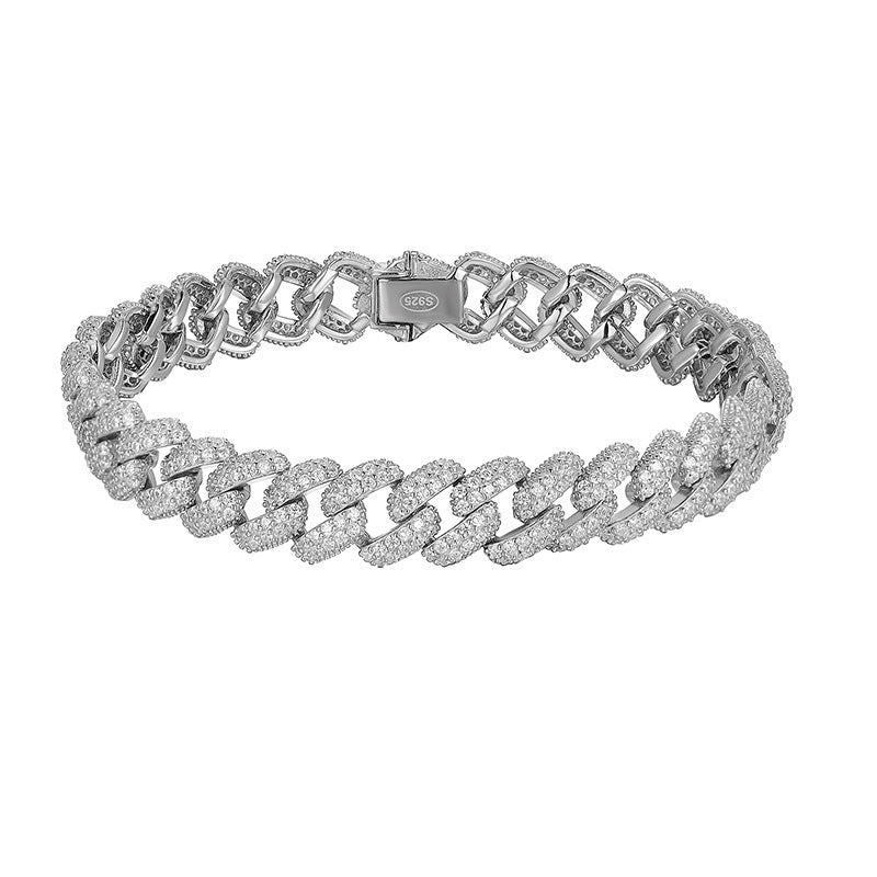 LOROS — Two-Tone Cuban Link Bracelet in Gold Tone with Sharp Detail