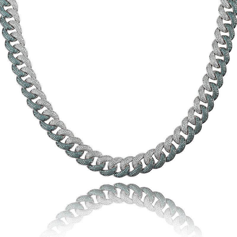 IONIS — Men's Emerald Green Cuban Chain Necklace with Sharp Detail