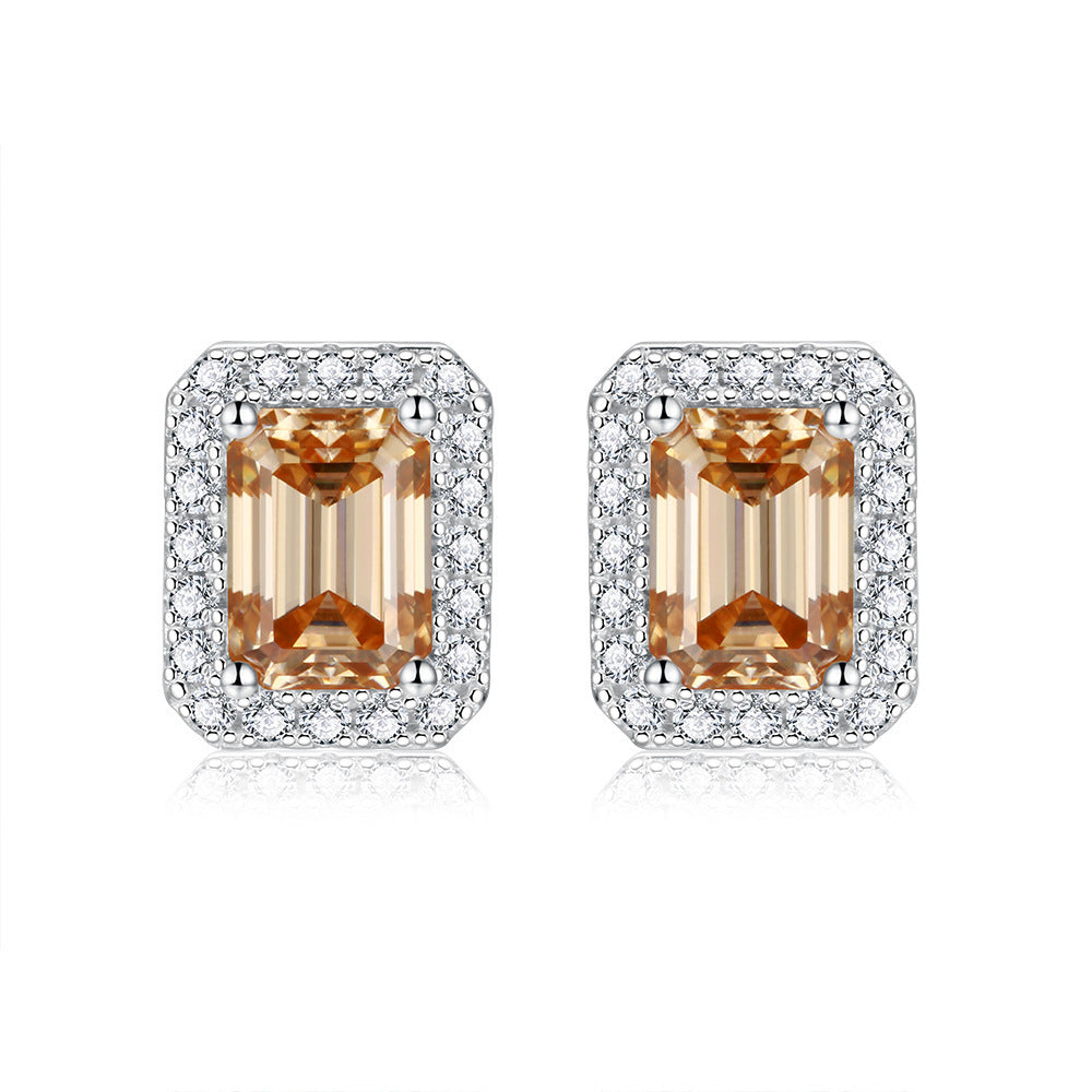 MAVELL — Emerald Cut Moissanite Stud Earrings for Women