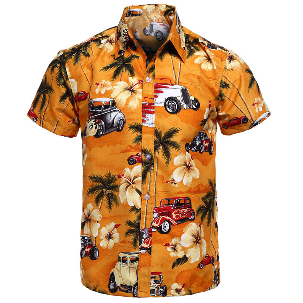 CAELOR — Tropical Stripe Beach Shirt for Men in Relaxed Fit