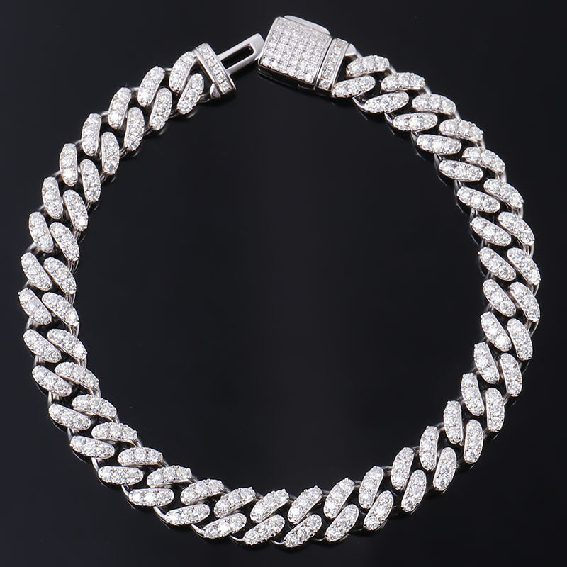 VIDIO — Silver Moissanite Cuban Bracelet for Men Daily