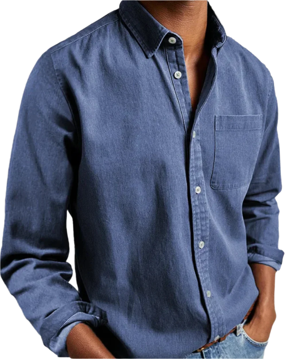 KORON — Soft Cotton Blend Casual Button Shirt for Men