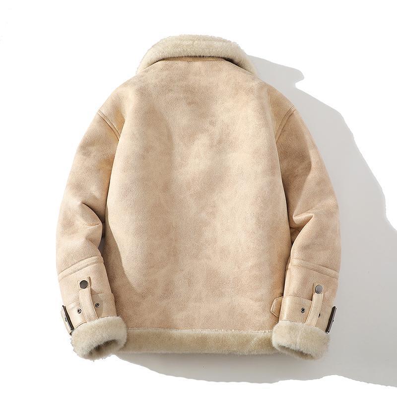SORAN — Men's Faux Shearling Aviator Jacket with Warm Lining