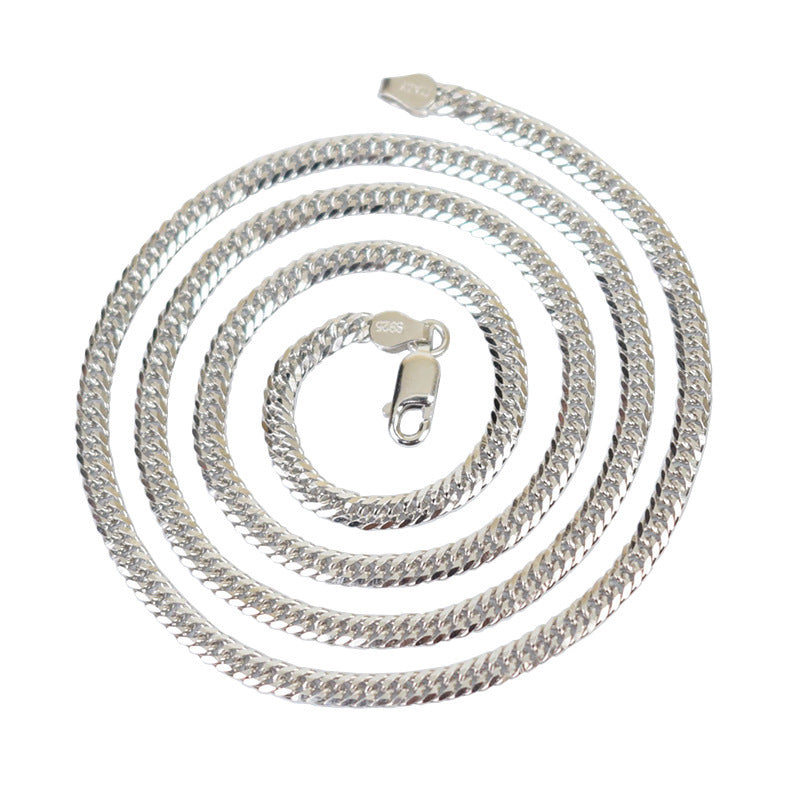 ZANAEL — Korean-Inspired Silver Cuban Chain Necklace