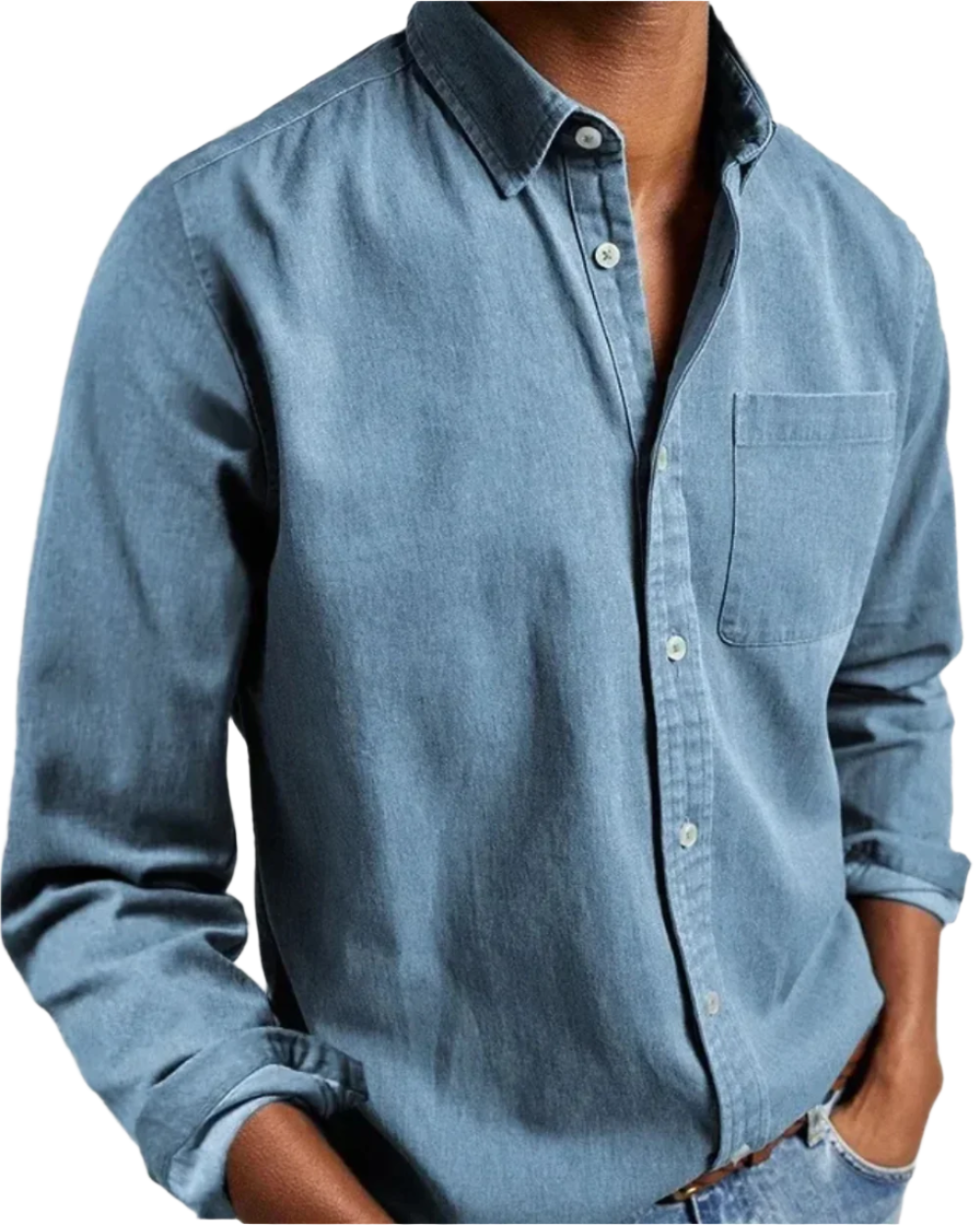 KORON — Soft Cotton Blend Casual Button Shirt for Men