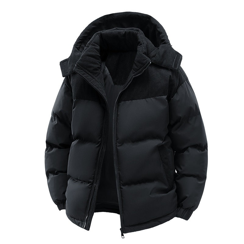 VEXOR — Men's Color-Block Corduroy Puffer Jacket Coat