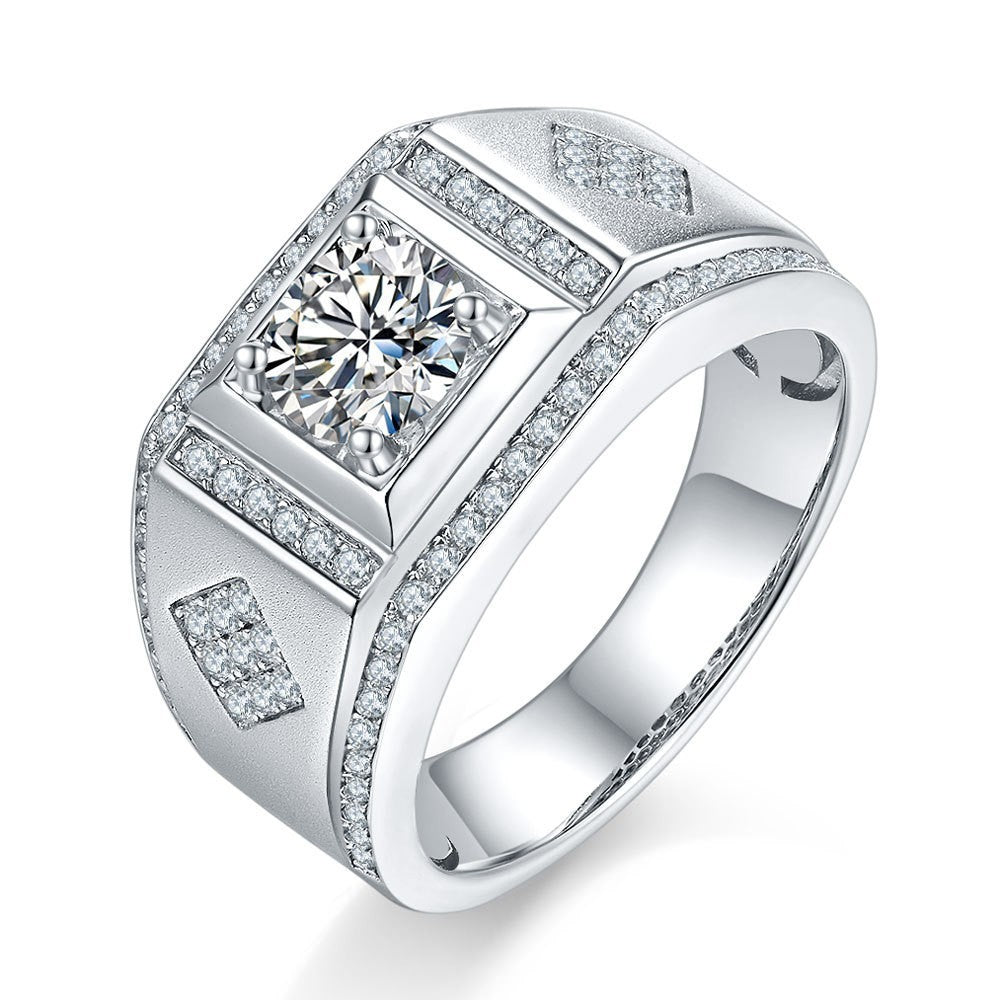 LENION — Men's 1 Carat Moissanite Wedding Band Ring