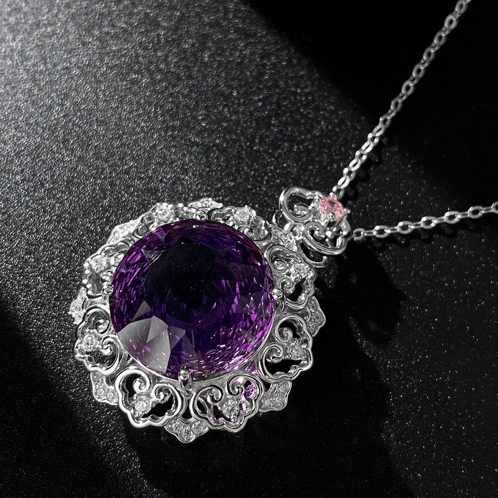 BRIXELL — Vintage Amethyst Pendant in 925 Silver with Sharp Detail