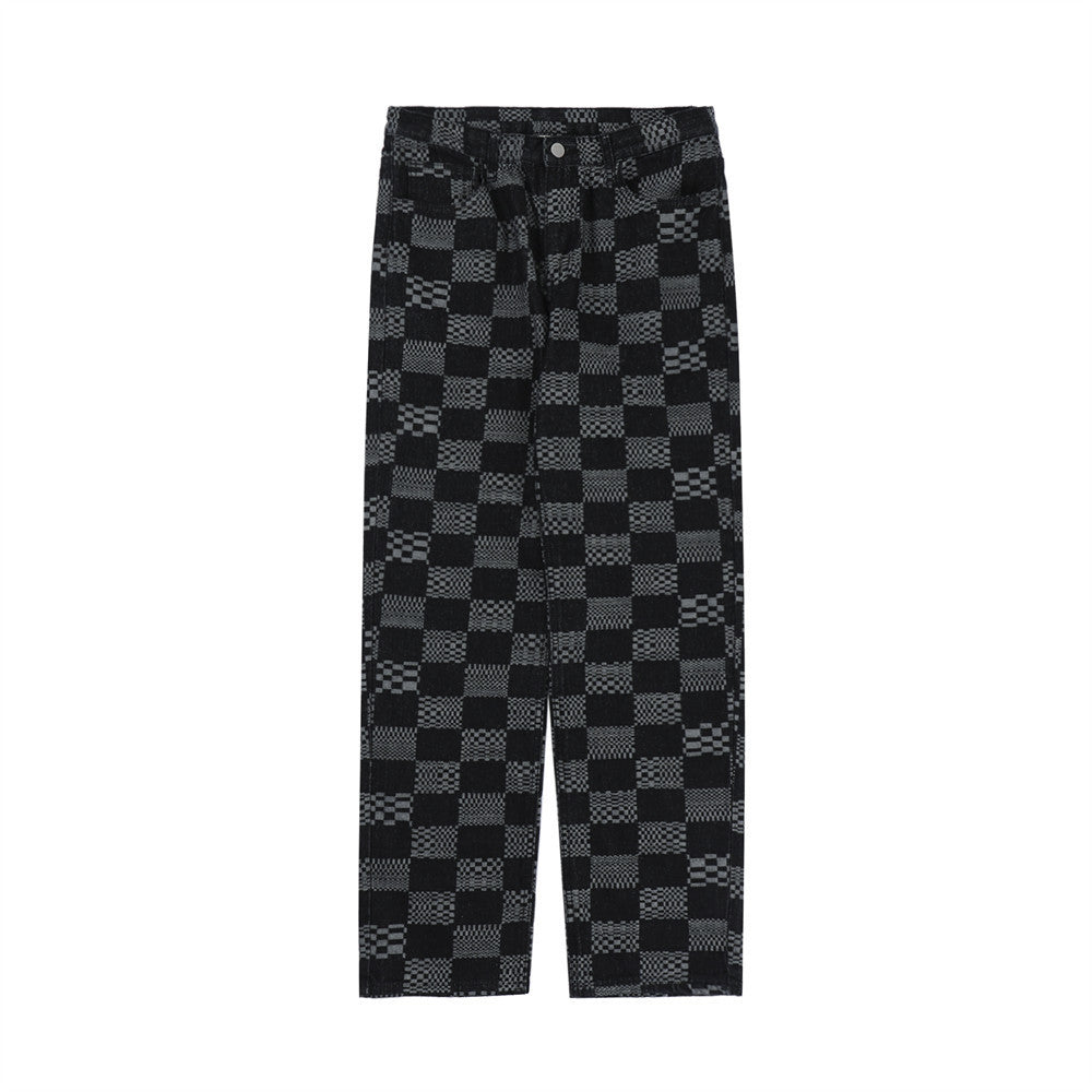 SORONN — Men's Printed Wide-Leg Denim with Sharp Detail