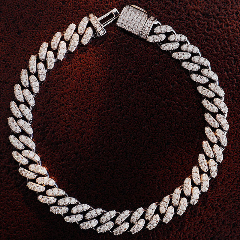 VIDIO — Silver Moissanite Cuban Bracelet for Men Daily