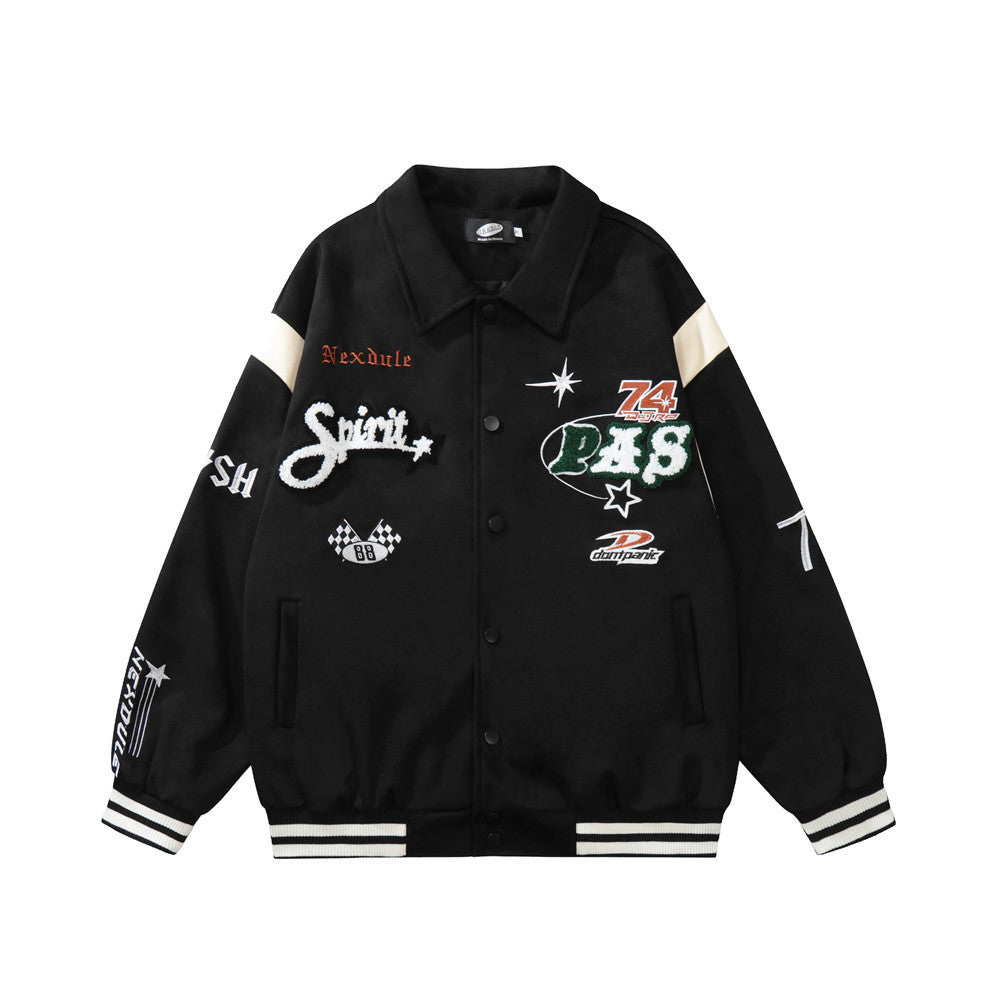 ROVEON — Men's Varsity Letterman Jacket with Embroidery