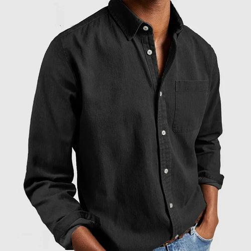 AXORA — Men's Button-Up Shirt with Clean Daily Finish