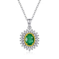 KYROR — Natural Emerald Pendant Necklace in 925 Silver