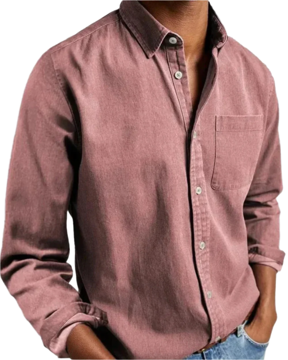 KORON — Soft Cotton Blend Casual Button Shirt for Men