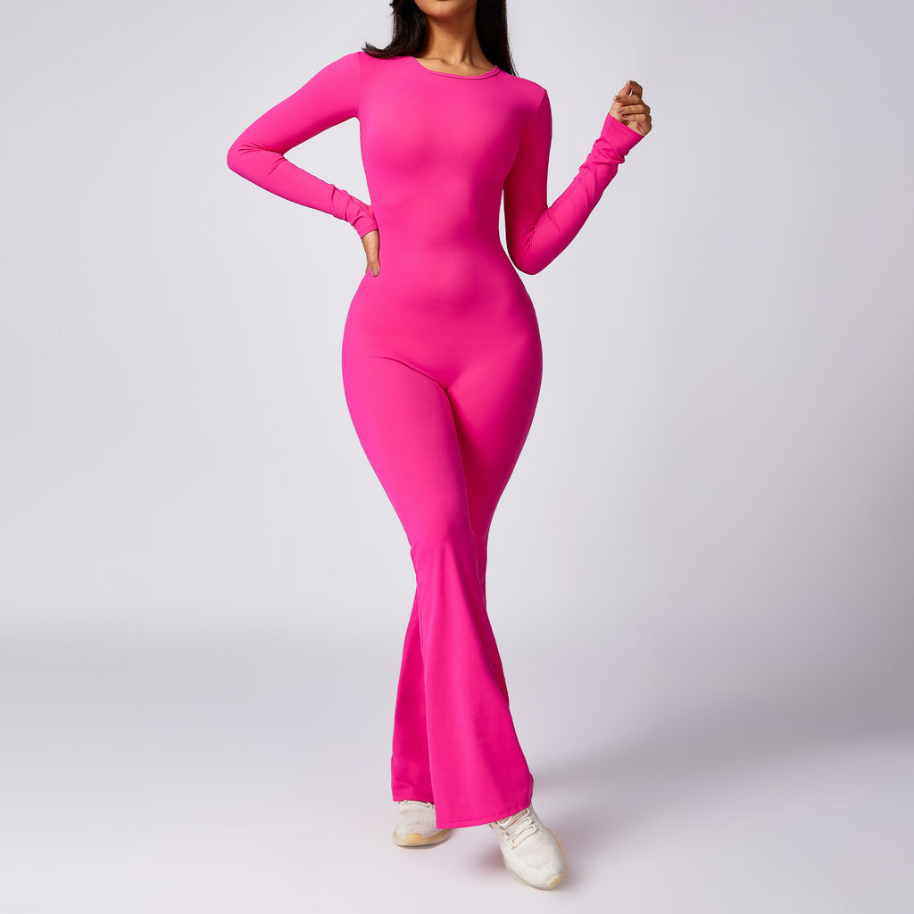 KAIA — Quick-Dry Long Sleeve Sculpting Jumpsuit with Sharp Detail