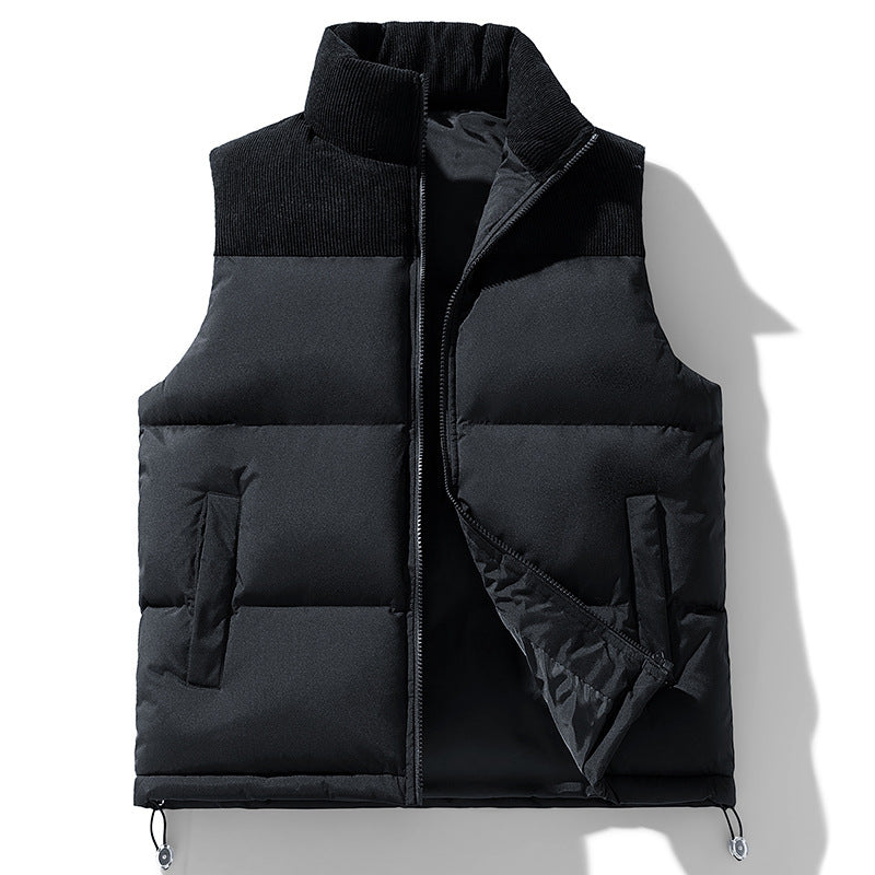 RAEON — Men's Color-Block Corduroy Puffer Vest Jacket