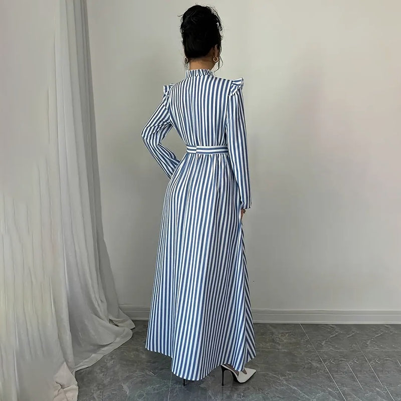 VANAN — Floral Maxi Dress with Soft Statement Drape