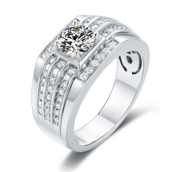 DAXAR — Men's 1 Carat Moissanite Ring in 925 Silver